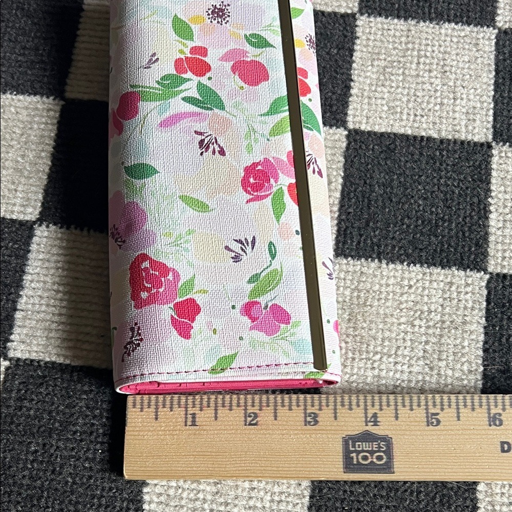 Safe Keeper Floral Tri Fold Wallet Pink Roses Snap Closure Organizer - Picture 2 of 8